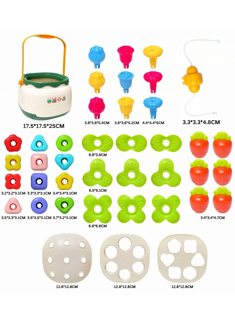 Generic - Sorting and Stacking Toy for Toddlers, Flower Garden Building Montessori Toy Set, Shape Sorting Matching Toy, Learning Educational Stacking Toy for Toddlers Boys Girls - Image 1