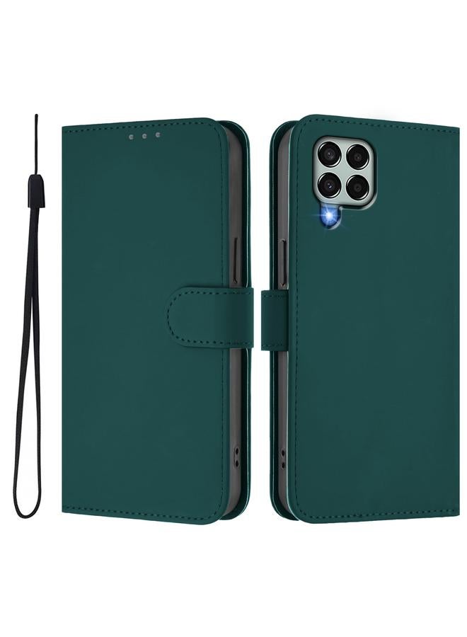 اس-توب جراب لهاتف Samsung Galaxy M33 5G مصنوع من الجلد بلون سادة مع حبل تعليق - Image 2