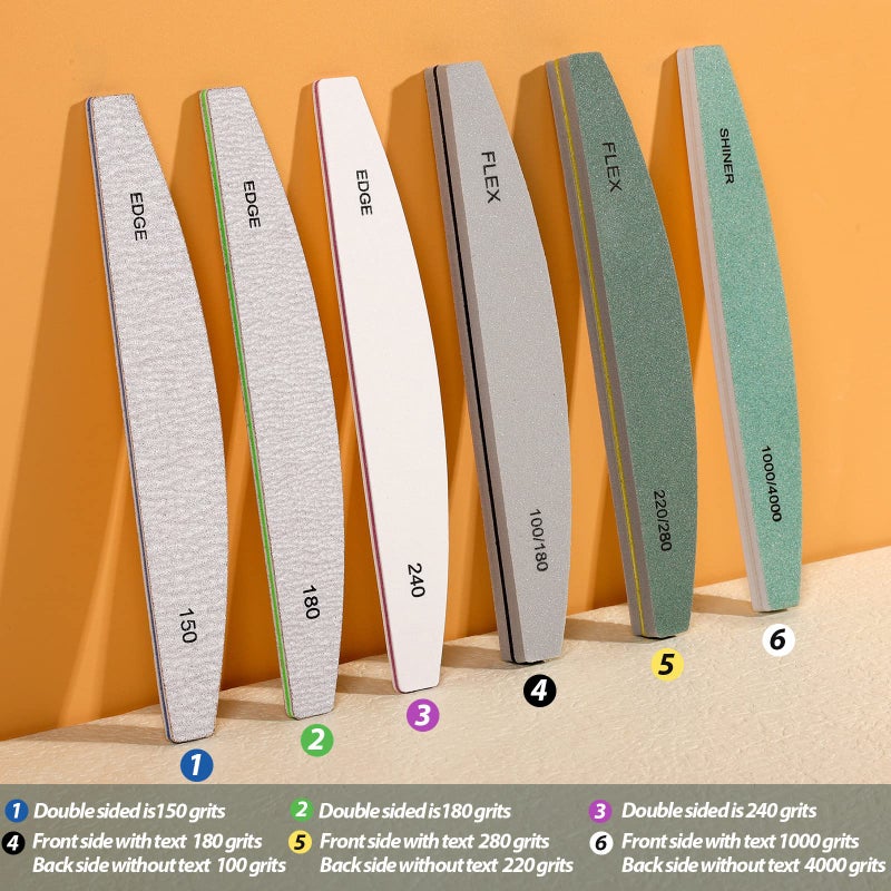Teenitor Nail File Buffer, Nail Files, Nail Buffer Set to File, Shape,Smooth, Buffer and Shine Nails, Half-Moon - Image 2