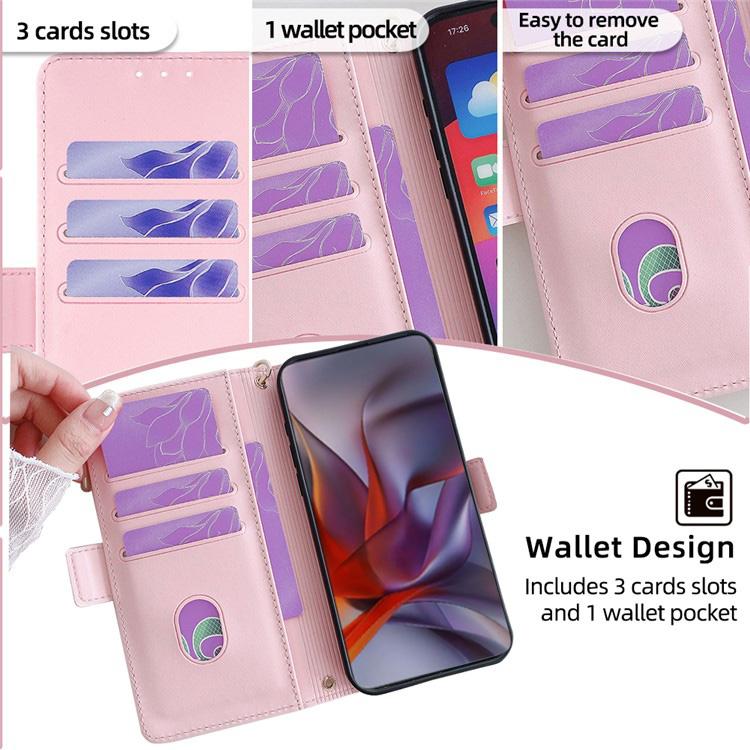 erorex For Samsung Galaxy A36 5G Crossbody Chain Leather Phone Case(Pink) - Image 5