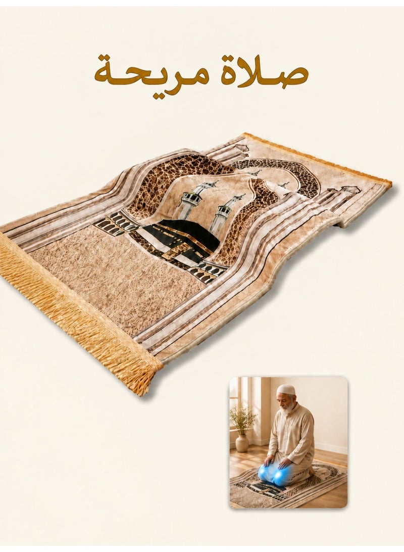 Thick Prayer Mat with Padded Center, Soft Velvet, Non-Slip Base, Helps Relieve Discomfort from Long Kneeling, Suitable for Elderly at Home - Image 1