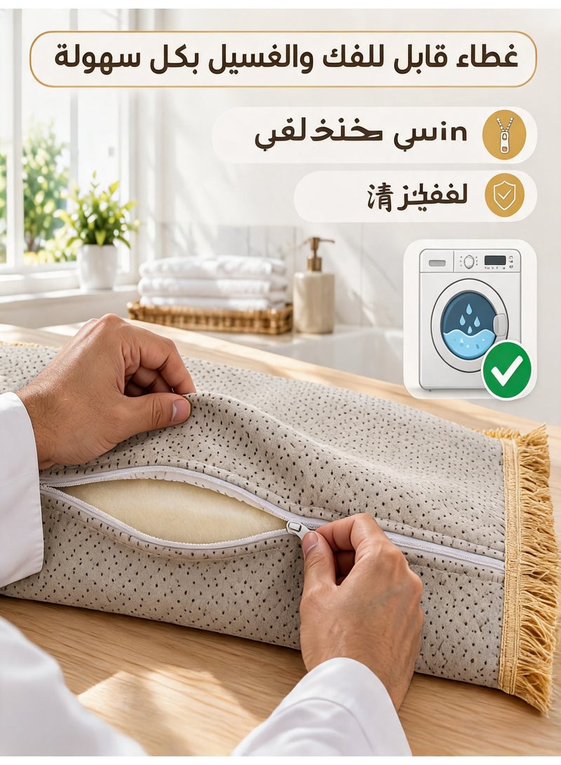 Thick Prayer Mat with Padded Center, Soft Velvet, Non-Slip Base, Helps Relieve Discomfort from Long Kneeling, Suitable for Elderly at Home - Image 5
