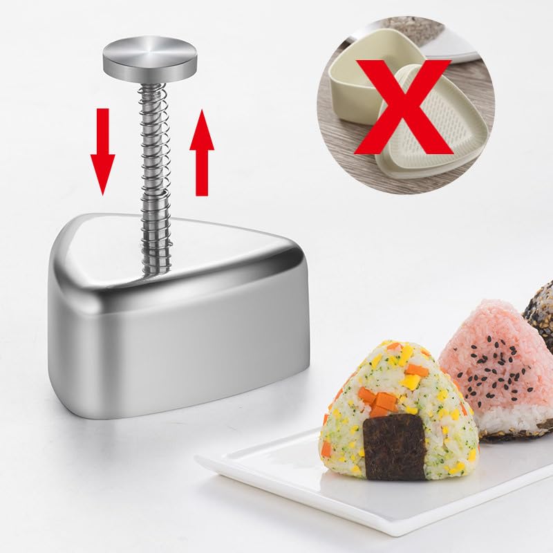 Digital Shoppy Stainless Steel Rice and Vegetable Roll Mould Japanese Triangle Kitchen Gadgets - Image 3