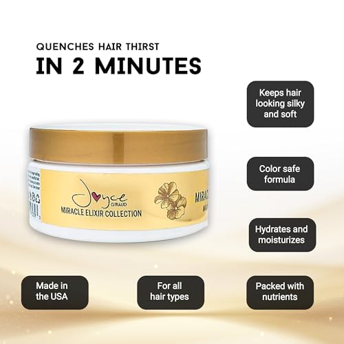 Miracle Elixir Collection Joyce Giraud 2 Minute Miracle Hair Mask, Deep Hydration, Restores Shine & Manageability, Color Safe, 8 Oz - Image 3