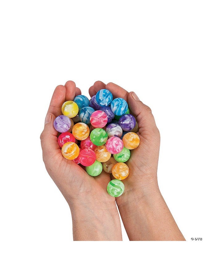 فن إكسبريس كرات نيون رخامية مرتدة - مجموعة كبيرة من 48 كرة نطاطة صغيرة - Image 3