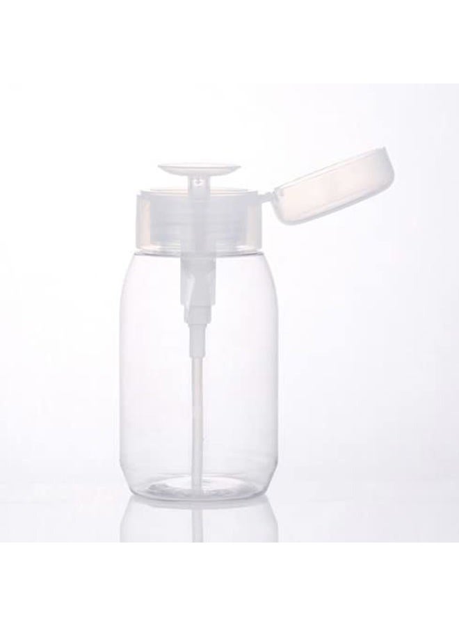 lasenersm 2Pcs 500ml (16.9oz) Nail Polish Remover Pump Bottle Dispenser Empty Push Down Pump Dispenser Bottle with Flip Top Cap for Nail Polish and Makeup Remover, Clear - Image 2