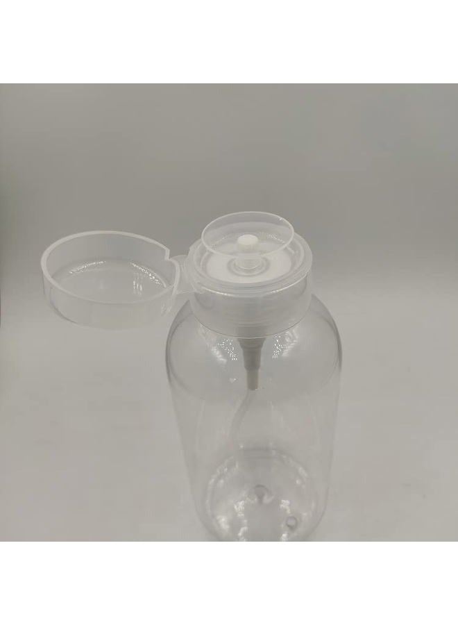 lasenersm 2Pcs 500ml (16.9oz) Nail Polish Remover Pump Bottle Dispenser Empty Push Down Pump Dispenser Bottle with Flip Top Cap for Nail Polish and Makeup Remover, Clear - Image 4