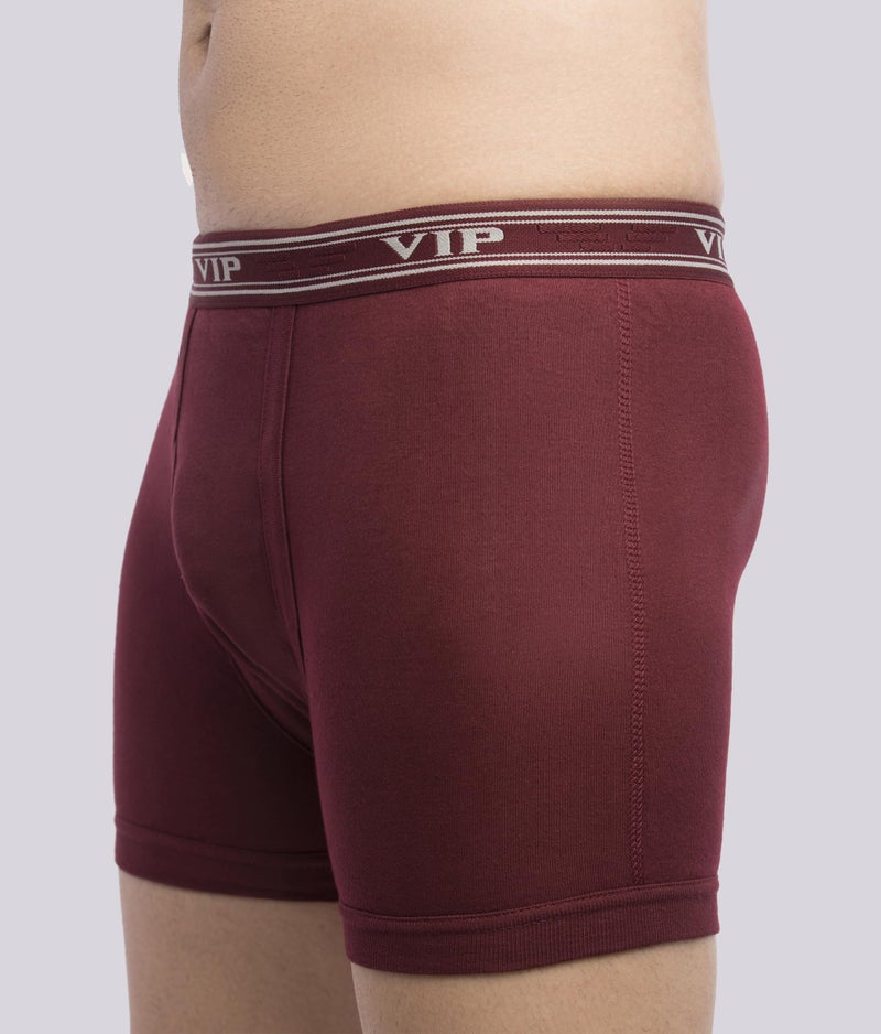 VIP ULTIMAICD Color Men's 100% Cotton Interlock Fabric Trunk with Outer Elastic Waistband Assorted, 80 Size, Pack of 3 - Image 3
