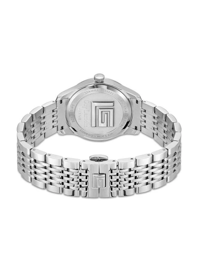 Guy Laroche Maxime 40mm Men's Analog Swiss Watch with Silver Stainless Steel Bracelet & Green Dial