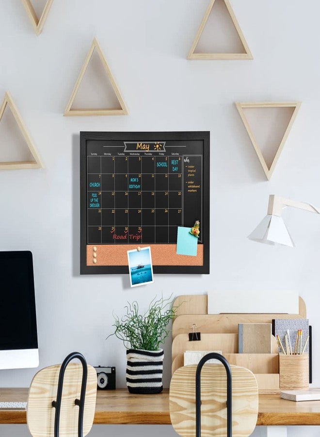 Umtiti Chalkboard Calendar and Bulletin Combo Board. 13" x 17" Black Wooden Frame，Magnetic Chalkboard.Perfect for Office, Home School Message Board,HBZHB-BK3442-US - Image 5