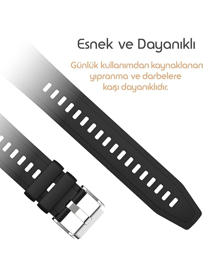 Silicone Straps Compatible with Huawei GT 5 Pro 46 mm / GT5 46 mm / GT4 46mm Sports Wristbands Replacement Waterproof Silicone Strap, 22mm - Image 2