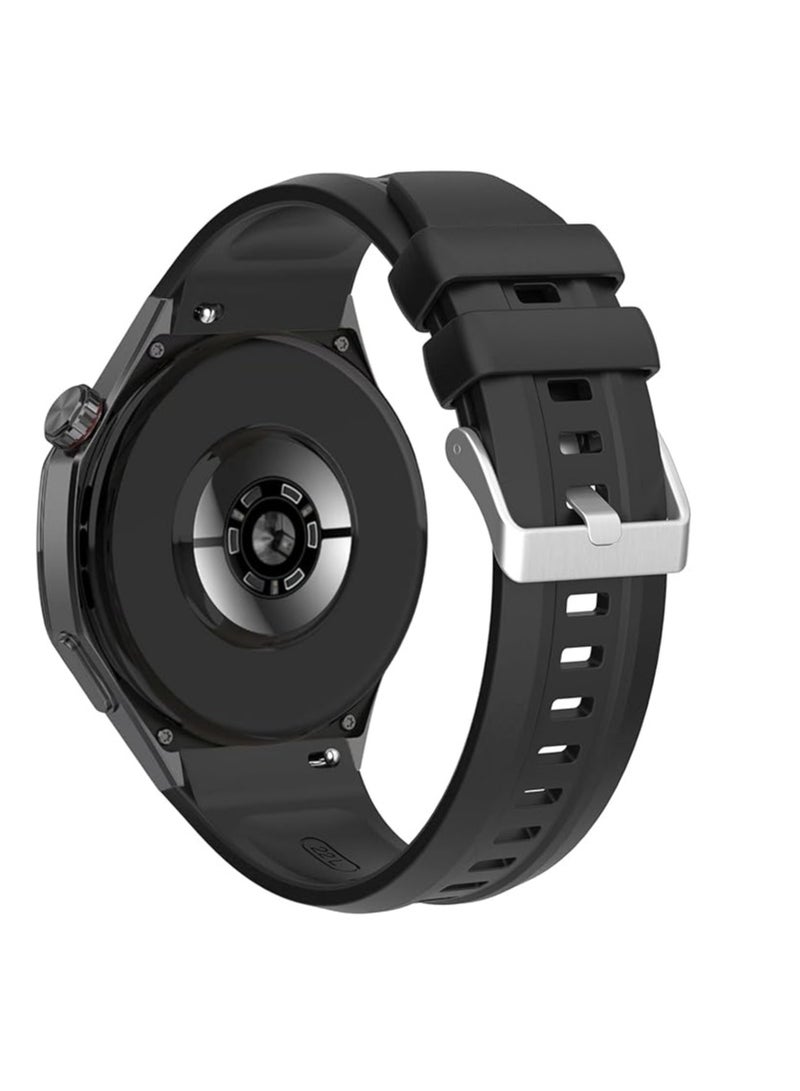 Silicone Straps Compatible with Huawei GT 5 Pro 46 mm / GT5 46 mm / GT4 46mm Sports Wristbands Replacement Waterproof Silicone Strap, 22mm - Image 1