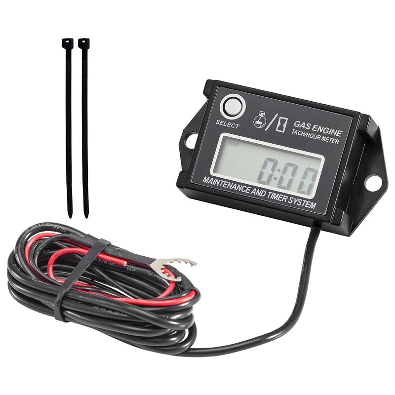 CarBole Digital Tiny Tachometer Tach Hour Meter Job Timer RPM Counter for Snowmobile Skis Motor Bike Go Kart Lawn Mower - Image 1