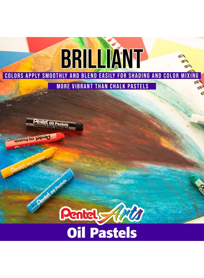 Pentel Arts Oil Pastel Set, 5/16 x 2-7/16 Inch, Assorted Colors, Set of 36 - Image 3