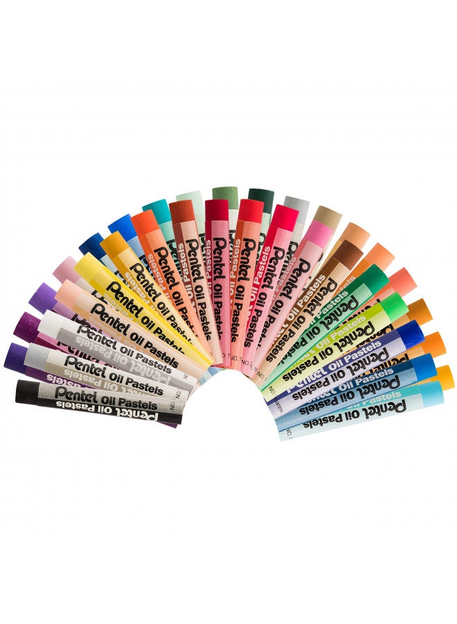 Pentel Arts Oil Pastel Set, 5/16 x 2-7/16 Inch, Assorted Colors, Set of 36 - Image 2