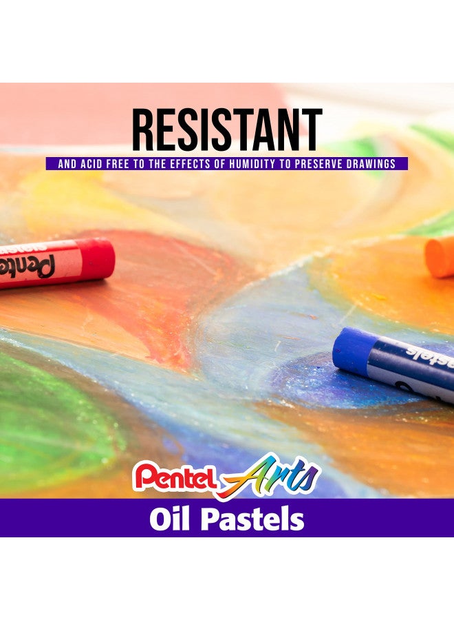 Pentel Arts Oil Pastel Set, 5/16 x 2-7/16 Inch, Assorted Colors, Set of 36 - Image 5