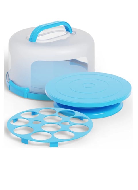 Cake Cupcake Carrier with Lid and Handle Cake Stand Plate with Dome10 inch Round