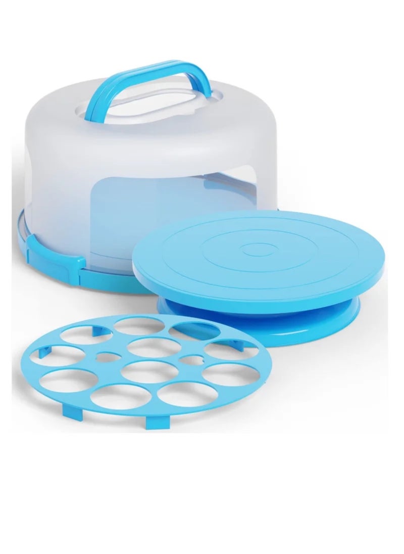 Cake Cupcake Carrier with Lid and Handle Cake Stand Plate with Dome10 inch Round