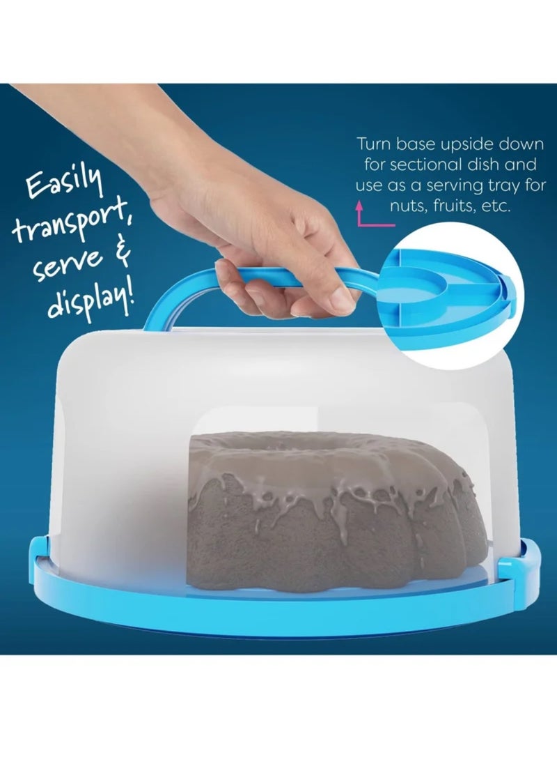 Cake Cupcake Carrier with Lid and Handle Cake Stand Plate with Dome10 inch Round