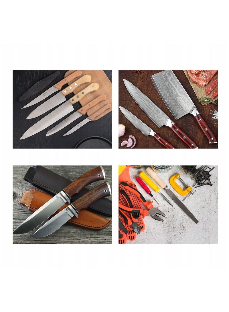 DEWINNER Knife Sharpening Stone, 4 Side Grit 400/1000 3000/8000 with Non-Slip Bamboo Base, Angle Guide, Polishing Compound, Leather Strop, Flattening Kit  - Image 3