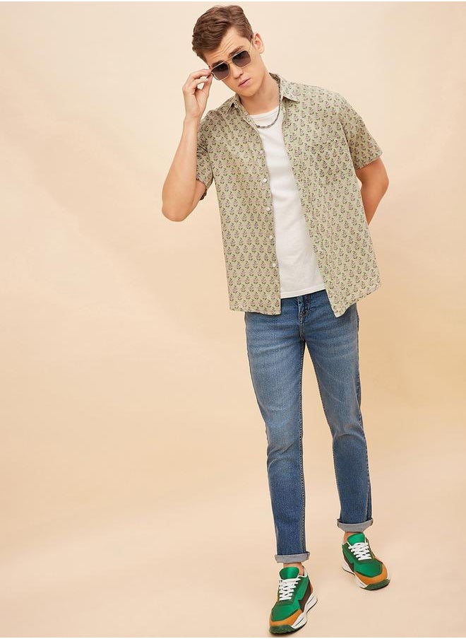 HIGH STAR - Mid Rise Faded Regular Fit Jeans by Styli - Image 1