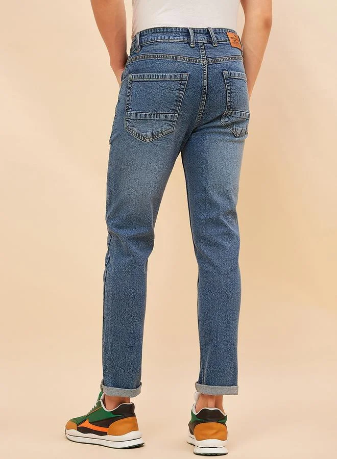 HIGH STAR HIGH STAR Mid Rise Faded Regular Fit Jeans