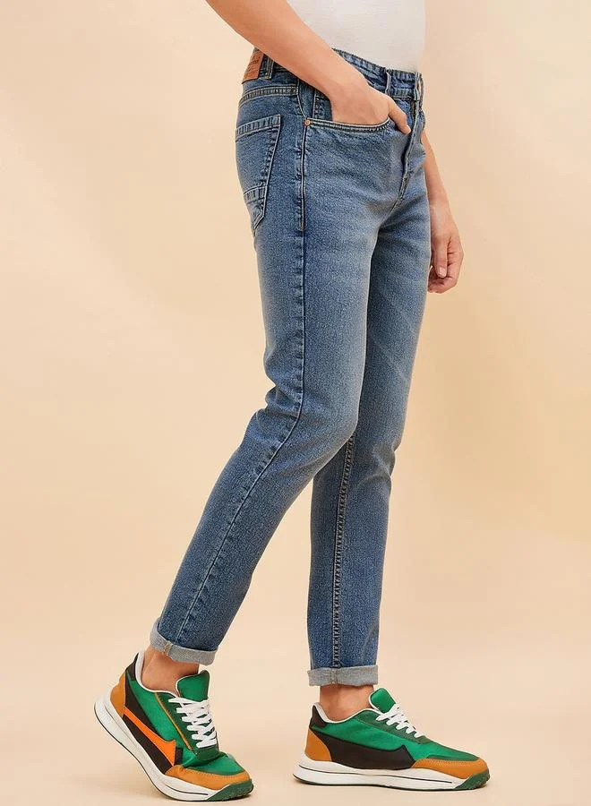 HIGH STAR HIGH STAR Mid Rise Faded Regular Fit Jeans