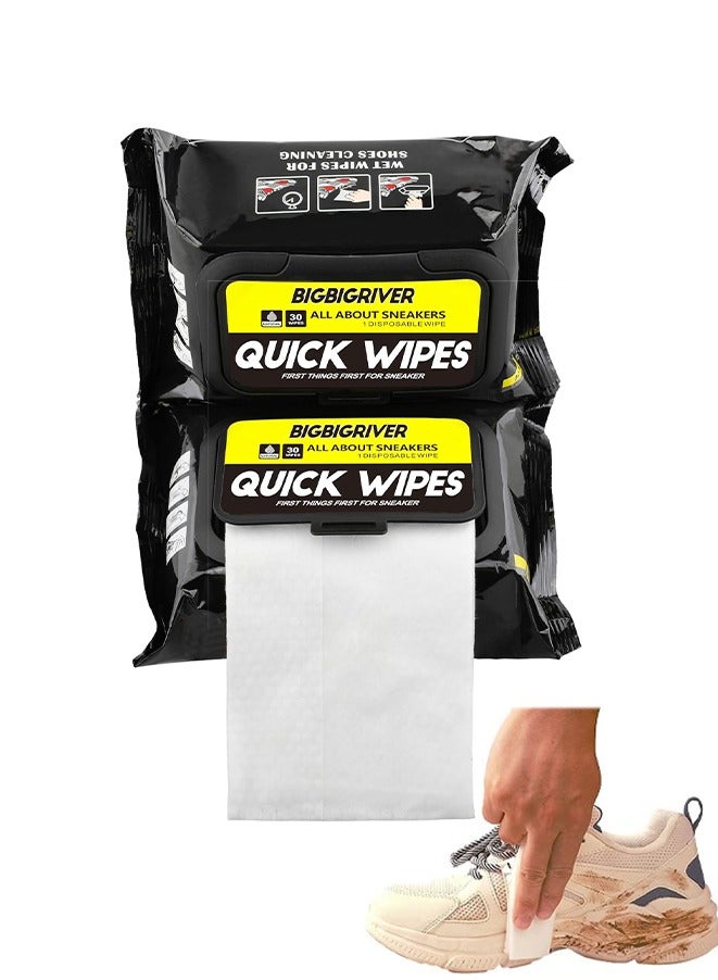 Generic 60pcs Disposable Shoe Cleaner Wipes Sneaker Wipes Quick Remove Dirt Grime Stain for Basketball Shoes Sneakerheads White Shoes Outdoors Travel  - Image 1