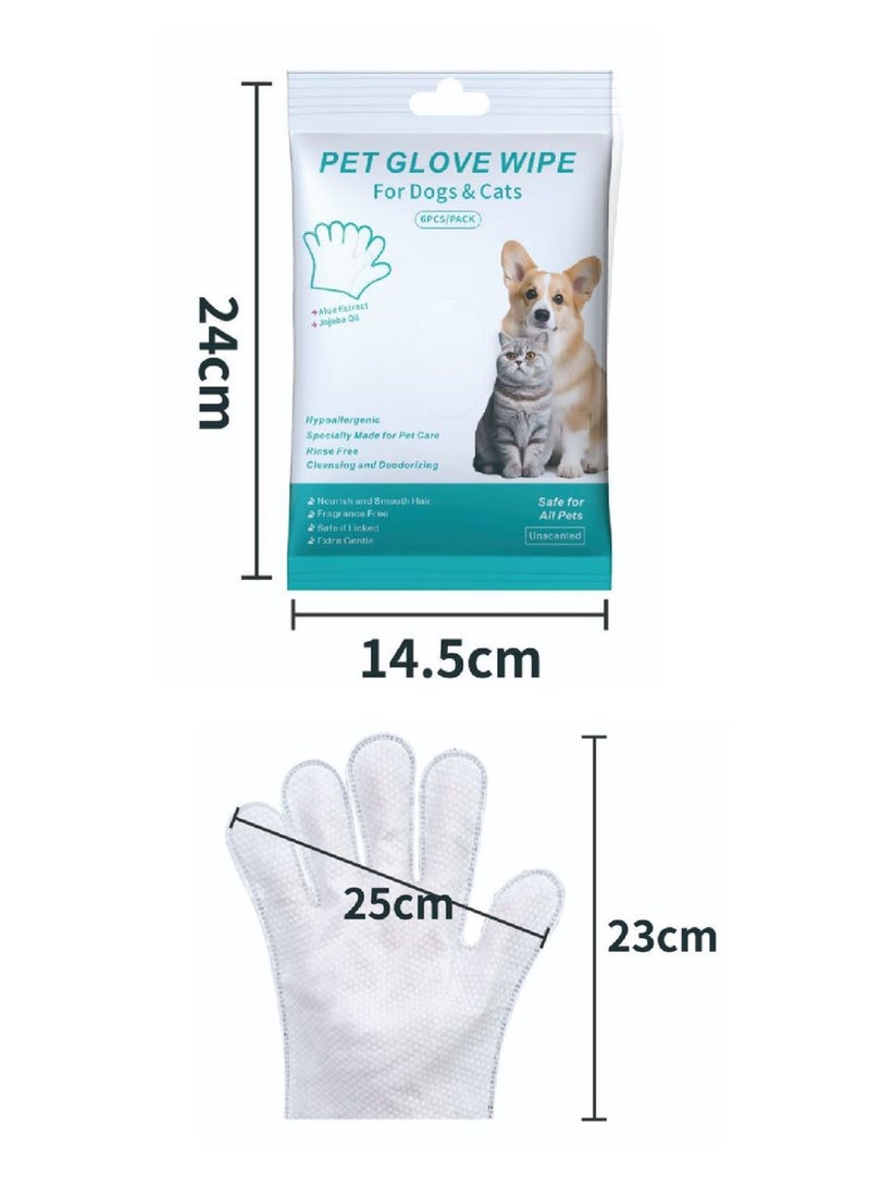 Generic Deodorizing Pet Cleaning Gloves - No Rinse Waterless Wash for Dogs & Cats | Instant Odor Removal | Travel-Friendly Wipes | Safe for Paws, Ears, Fur | Moisturizing & Gentle | 6 Pairs (6PCS)  - Image 4