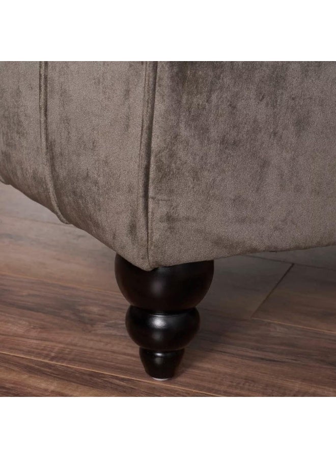 Generic Poppins HOME New Modern Tufted Velvet Chaise Lounge Royal Design With Pillow (Bronze)  - Image 5
