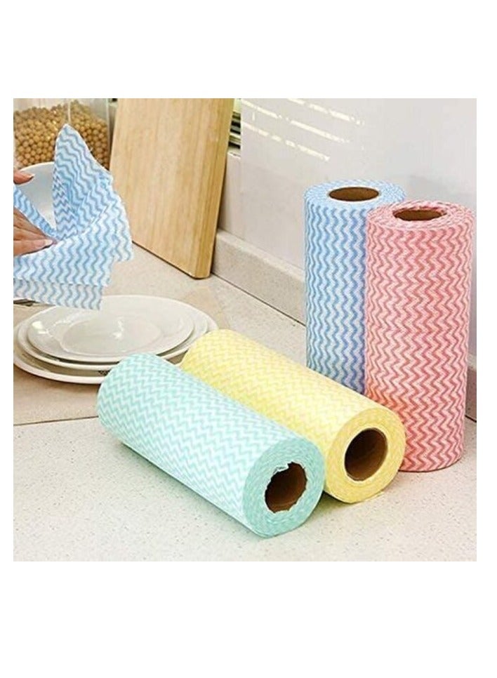 PROMASS 4Pcs Cleaning Towel Kitchen Cleaning Cloth Reusable Cleaning Cloth Cleaning Rag Roll - Image 1