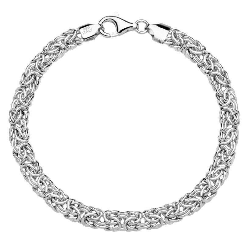 Miabella Italian 925 Sterling Silver Byzantine Bracelet for Women, Handmade in Italy (Length 7 Inches) - Image 1