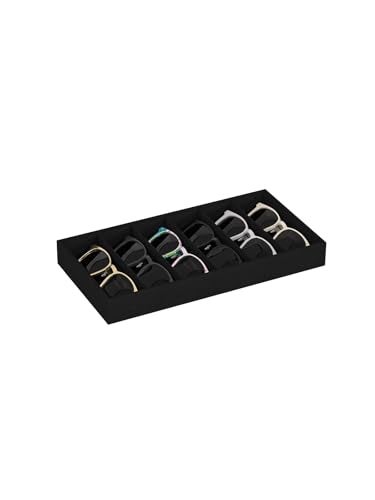 Ausalivan Sunglass Organizer Tray,Eyeglass Storage for Multiple Glasses,Jewelry and Sunglasses Drawer Organizer (Black 1) - Image 1