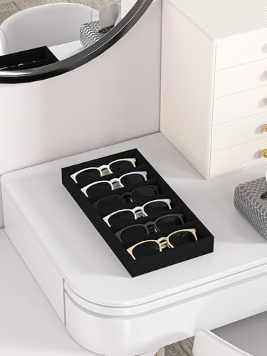 Ausalivan Sunglass Organizer Tray,Eyeglass Storage for Multiple Glasses,Jewelry and Sunglasses Drawer Organizer (Black 1) - Image 5