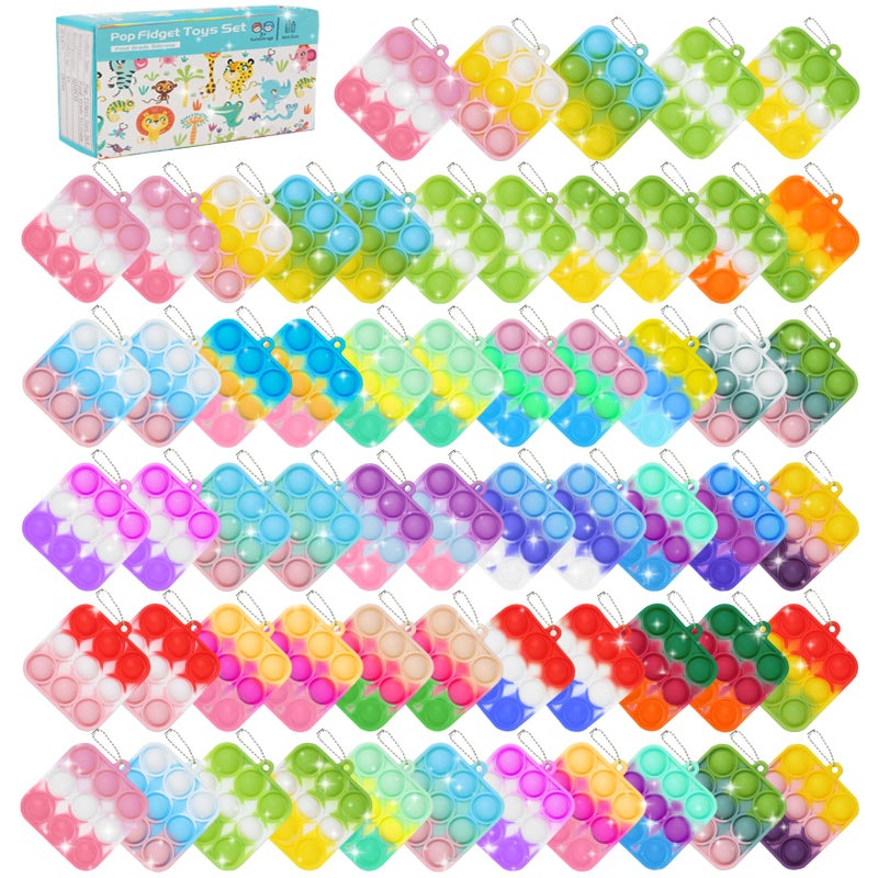 SINFOX 57PCS Party Favors for Kids,Fidget Toys Bulk Its Birthday Party Favors for Toddlers Adult, Small Classroom Prizes Box Fidgets Toys for Kids, Goodie Bag Stuffers, Treasure Chest, Bubbles Poppers - Image 1
