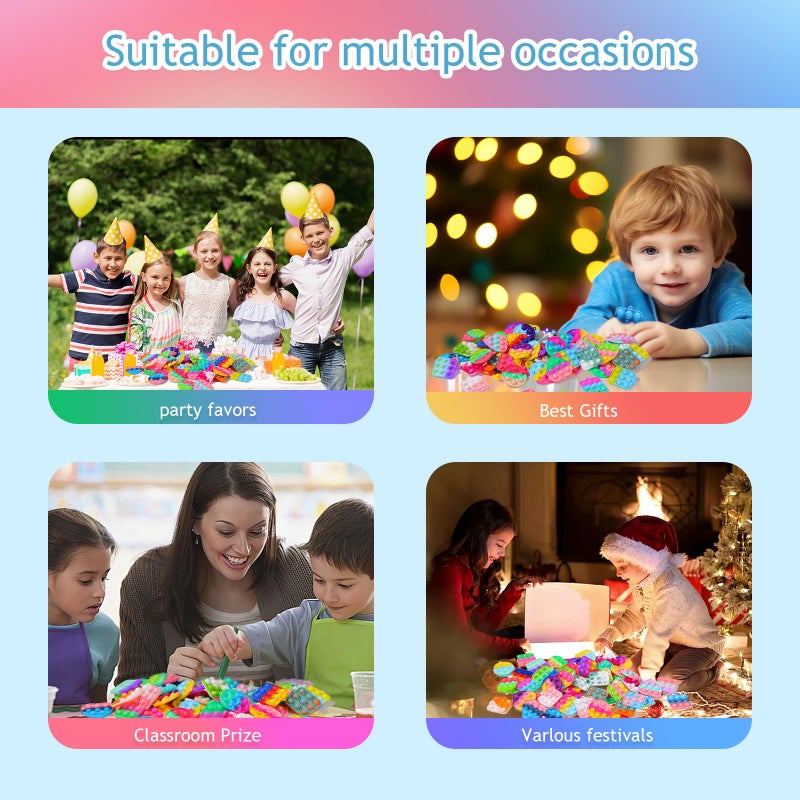 SINFOX 57PCS Party Favors for Kids,Fidget Toys Bulk Its Birthday Party Favors for Toddlers Adult, Small Classroom Prizes Box Fidgets Toys for Kids, Goodie Bag Stuffers, Treasure Chest, Bubbles Poppers - Image 5