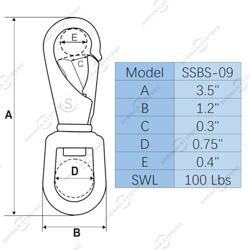 Shonan.Systems SHONAN Stainless Steel Flag Clips for Flagpole Rope- 4 Pack 3.5 Inch Swivel Snap Hook Flag Pole Clips, Diving Clips Spring Hooks for Dog leashes, Keychains, Boat Ropes, Bird Feeders - Image 3