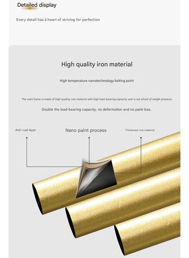 كيكي شماعة ملابس لغرفة النوم، شماعة ملابس بجانب التخزين، لون ذهبي، 100 سم - Image 5