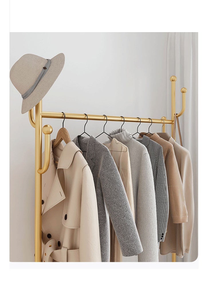 كيكي شماعة ملابس لغرفة النوم، شماعة ملابس بجانب التخزين، لون ذهبي، 100 سم - Image 4