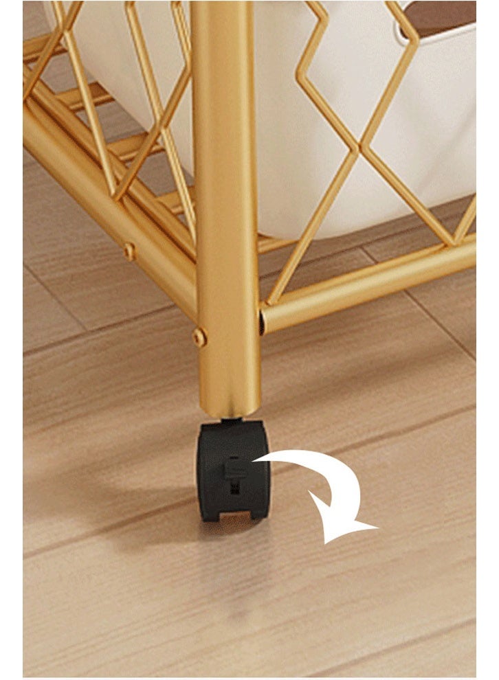 كيكي شماعة ملابس لغرفة النوم، شماعة ملابس بجانب التخزين، لون ذهبي، 100 سم - Image 3