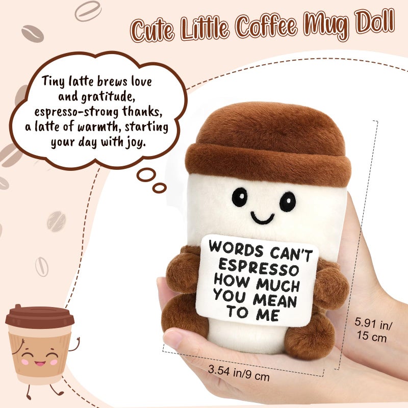 Jettryran Emotional Positive Support Latte Christmas Birthday Gifts for Women Men Gag White Elephnat Gifts for Adults Farewell Gift for Coworkers Unique Appreciation Gift Basket Plush Coffee Mugs Coffee Lover - Image 2