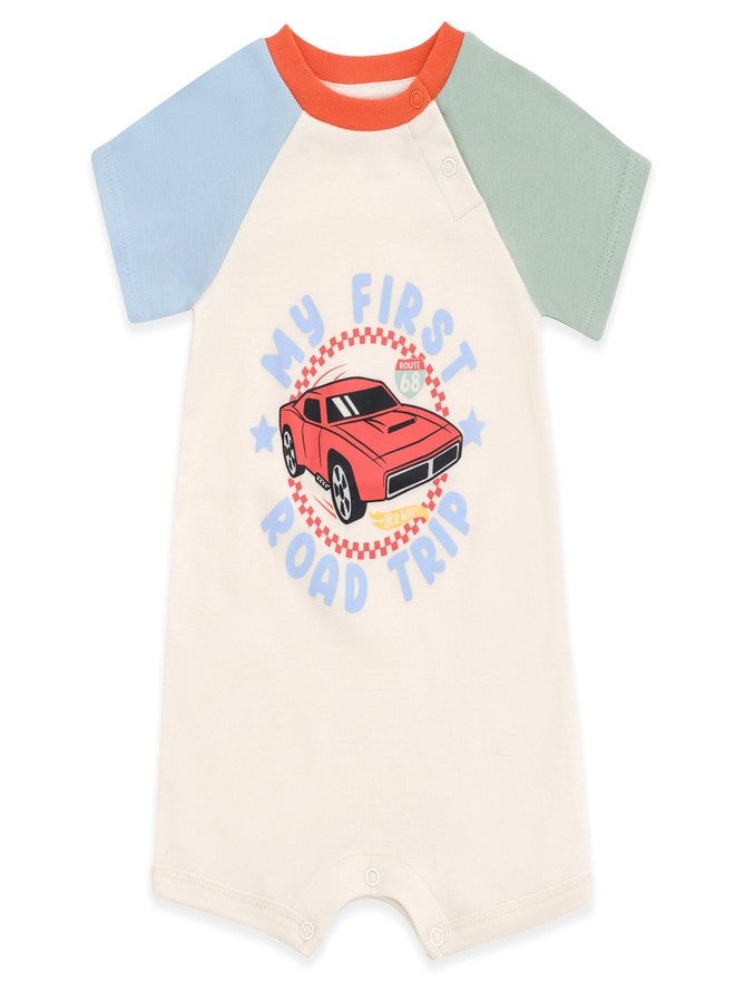 Hot Wheels Infant Baby Boys 2 Pack Rompers Beige 24 Months - Image 3