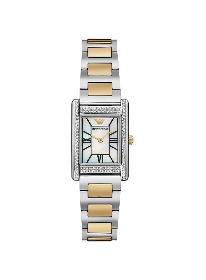 Emporio Armani Genni AR11642 Women’s Quartz Watch Mother of Pearl Multicolor Dial Two-Tone Stainless Steel 24mm - Image 1