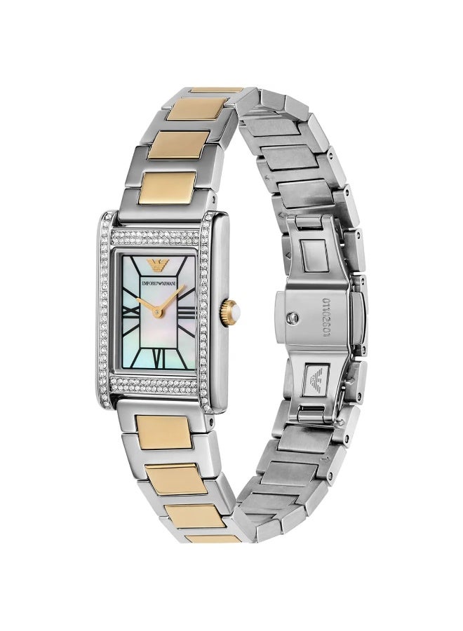 Emporio Armani Genni AR11642 Women’s Quartz Watch Mother of Pearl Multicolor Dial Two-Tone Stainless Steel 24mm - Image 2