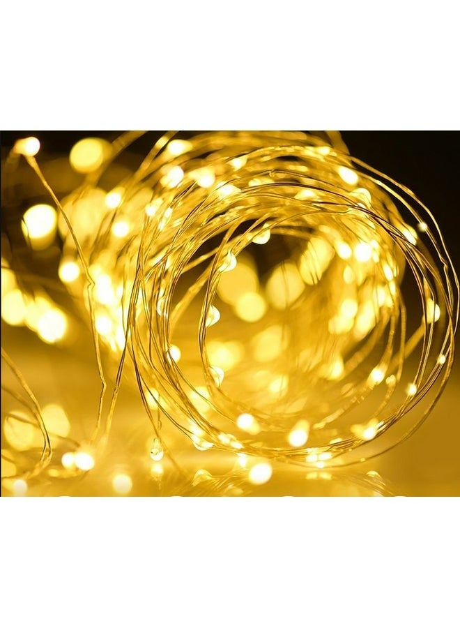 RollsTimi  LED Solar Outdoor String Lights Yellow 10 Meter - Image 3