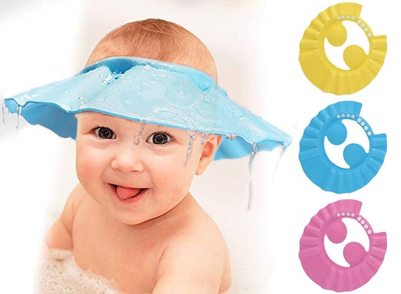 QUALIZA Foam Soft Adjustable Bath Cap for Toddler/Baby/Kids|Soft & Flexible Material|Size 30 x 28 CM (Pink) - Image 2