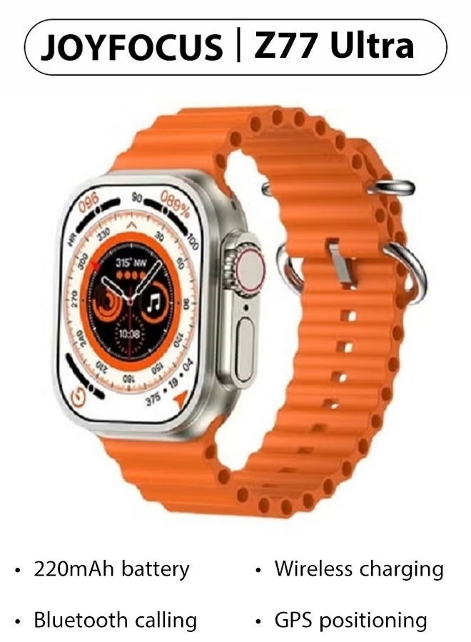 JOYFOCUS Z77 Ultra Smartwatch 2.1-inch IPS Full-angle HD Color Screen Bluetooth Call Smart Voice Assistant GPS Positioning Sports Watch-Orange - Image 1