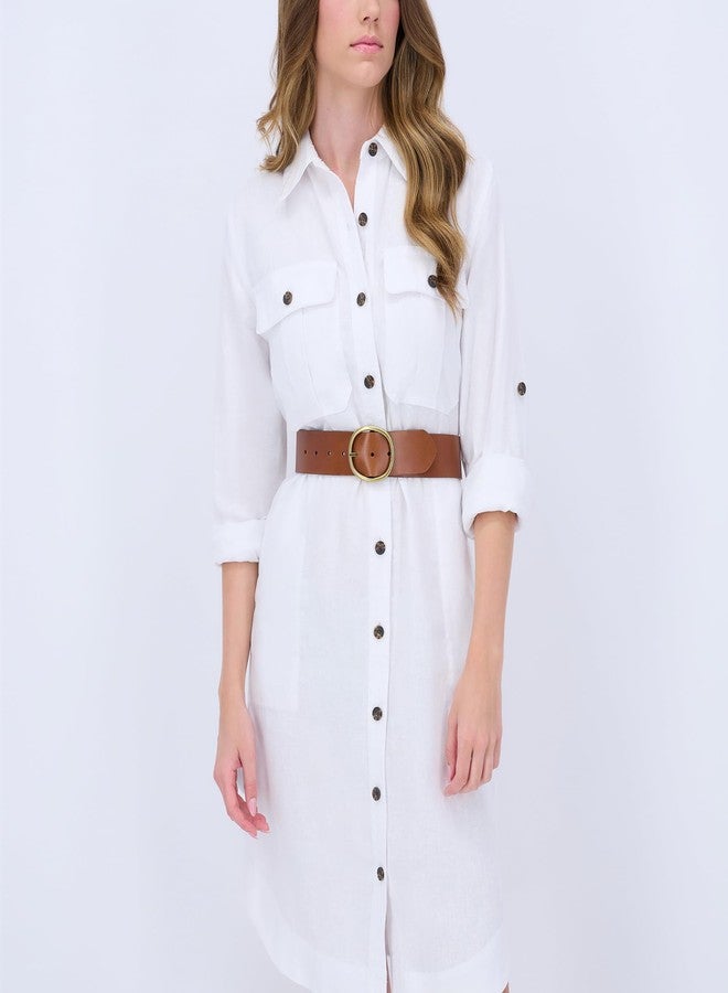 كول هان حزام كول هان النسائي ذو الوجهين، دائري، عريض، لون بني/أسود، مقاس متوسط - Image 5