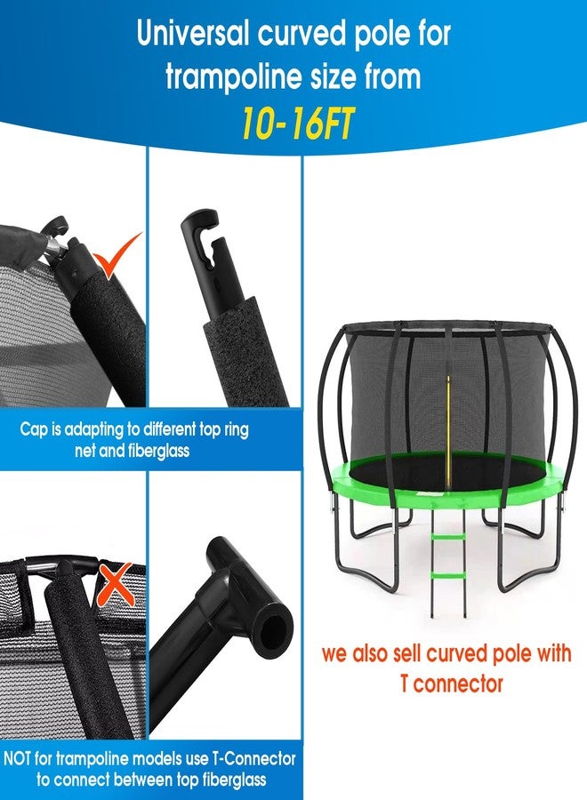 MSSVIGING Universal Trampoline Replacement Curved Net Pole, Curved Pole Kit for 10-16ft Frame, with Plastic Tube Cap, Mounting Hardware, Foam Padding - Image 3