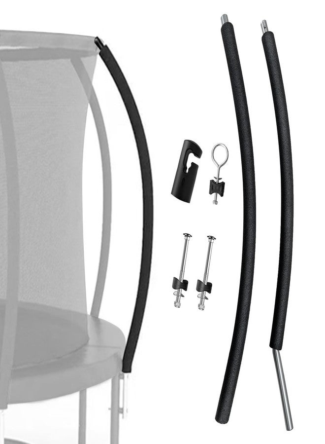 MSSVIGING Universal Trampoline Replacement Curved Net Pole, Curved Pole Kit for 10-16ft Frame, with Plastic Tube Cap, Mounting Hardware, Foam Padding - Image 1